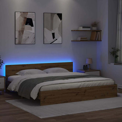 vidaXL Bed Frame Artisan Oak 200 x 200 cm Engineered Wood