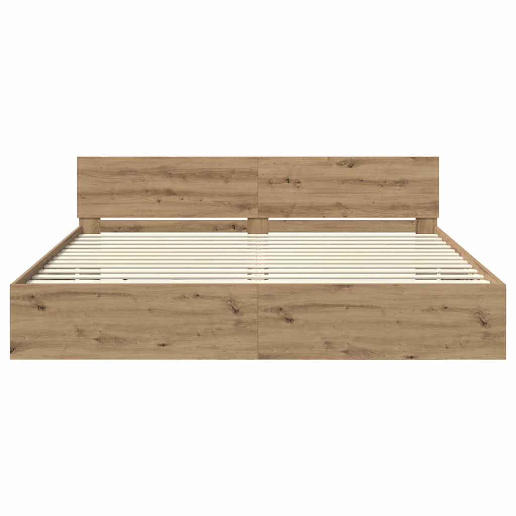 vidaXL Bed Frame Artisan Oak 200 x 200 cm Engineered Wood