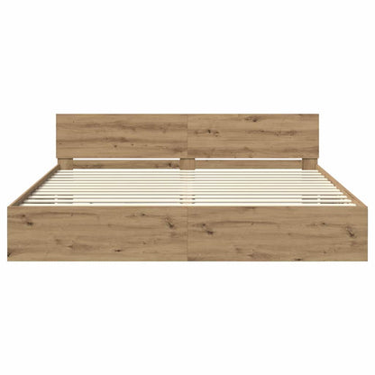 vidaXL Bed Frame Artisan Oak 200 x 200 cm Engineered Wood