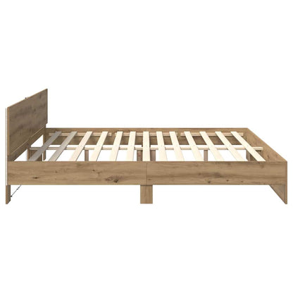 vidaXL Bed Frame Artisan Oak 200 x 200 cm Engineered Wood