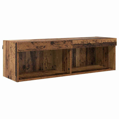 vidaXL TV Wall Cabinet Set with LED 5 pcs Old Wood Engineered Wood