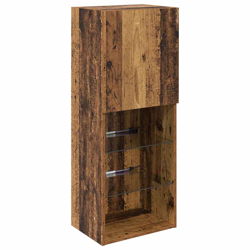 vidaXL TV Wall Units with LED with LED 5 pcs Old wood Engineered Wood