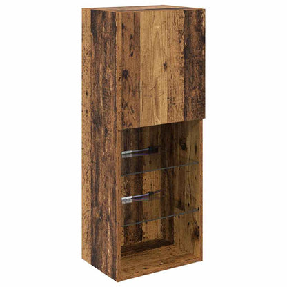 vidaXL TV Wall Units with LED with LED 5 pcs Old wood Engineered Wood
