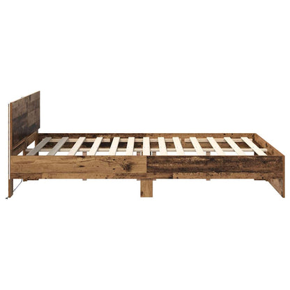 vidaXL Bed Frame with Headboard Old Wood 160 x 200 cm Engineered Wood