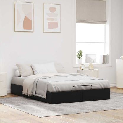 vidaXL Ottoman Bed Frame Black Queen Size Faux Leather