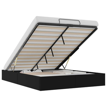 vidaXL Ottoman Bed Frame Black Queen Size Faux Leather