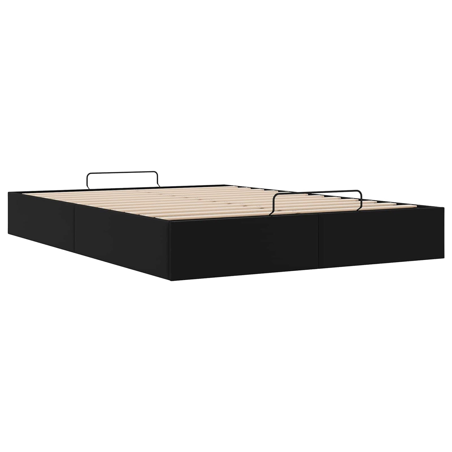 vidaXL Ottoman Bed Frame Black Queen Size Faux Leather