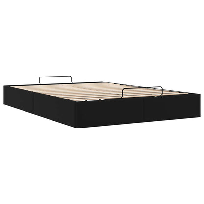 vidaXL Ottoman Bed Frame Black Queen Size Faux Leather