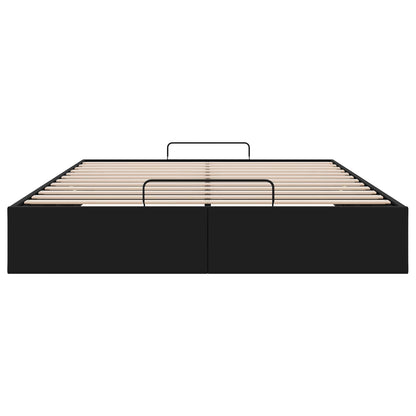 vidaXL Ottoman Bed Frame Black Queen Size Faux Leather
