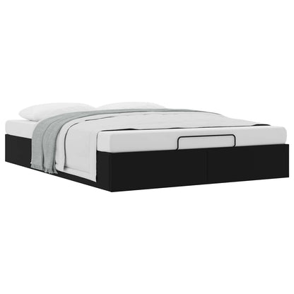 vidaXL Ottoman Bed Frame Black Queen Size Faux Leather