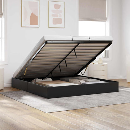 vidaXL Ottoman Bed Frame Black King Size Faux Leather