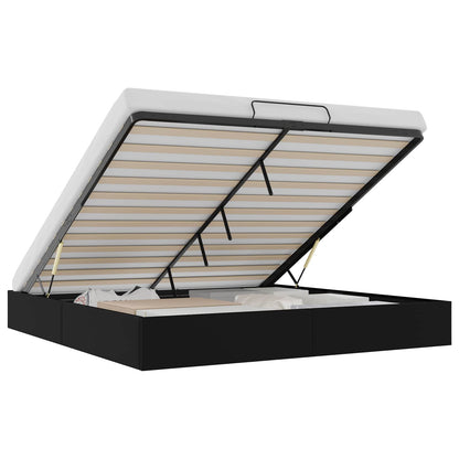vidaXL Ottoman Bed Frame Black King Size Faux Leather