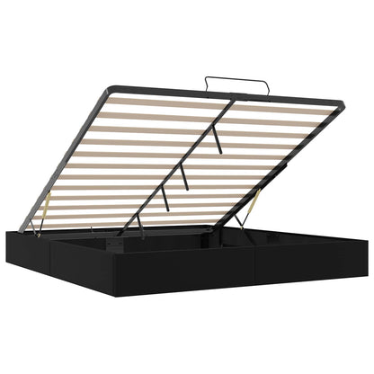vidaXL Ottoman Bed Frame Black King Size Faux Leather