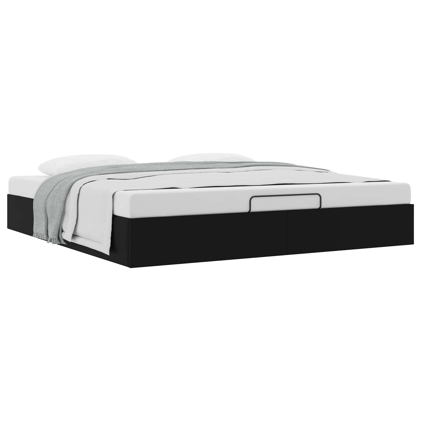 vidaXL Ottoman Bed Frame Black King Size Faux Leather