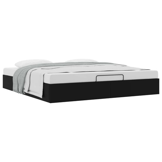 vidaXL Ottoman Bed Frame Black King Size Faux Leather