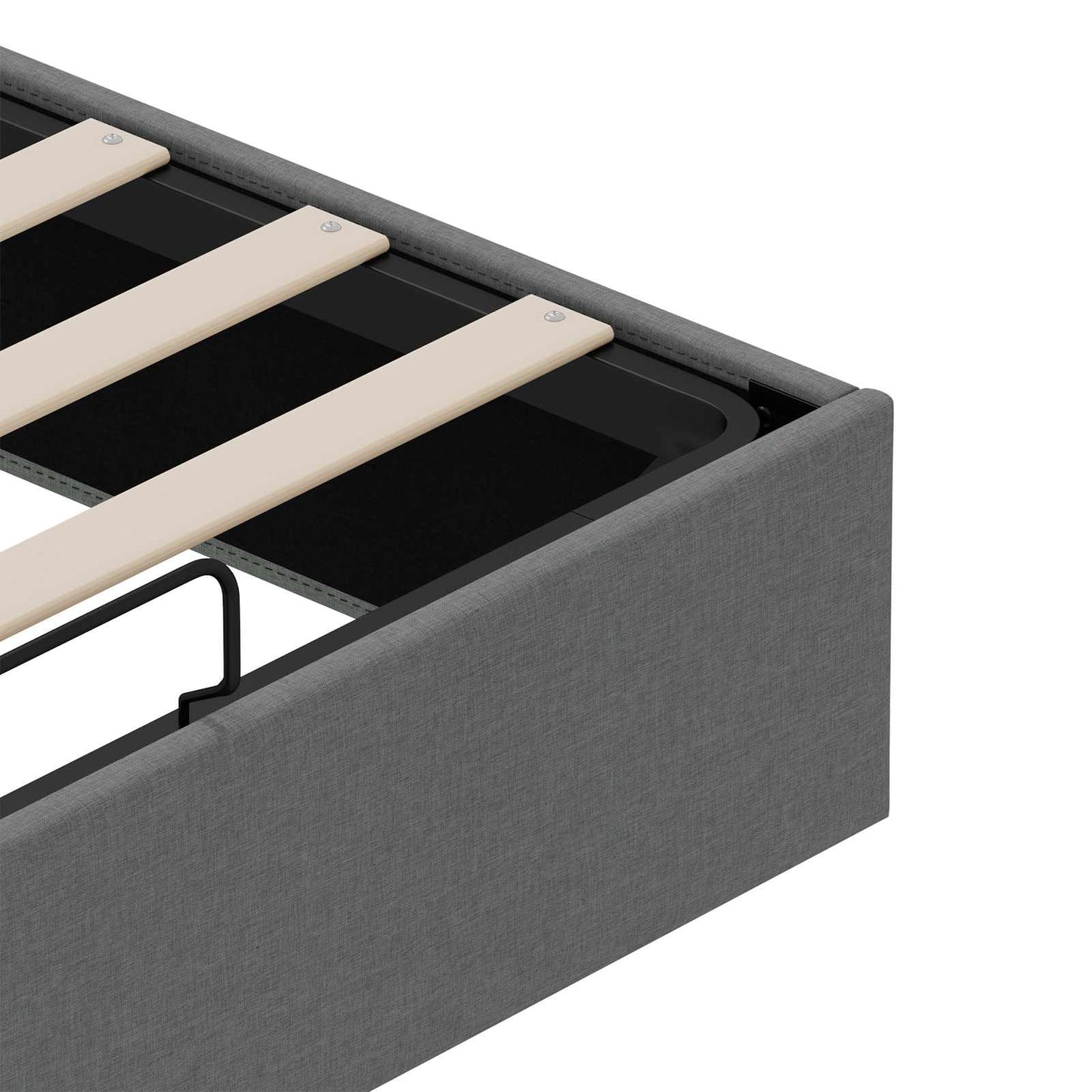 vidaXL Ottoman Bed Frame Dark Grey Queen Size Fabric