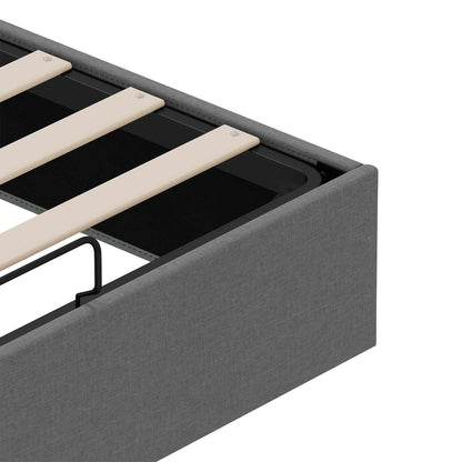 vidaXL Ottoman Bed Frame Dark Grey Queen Size Fabric