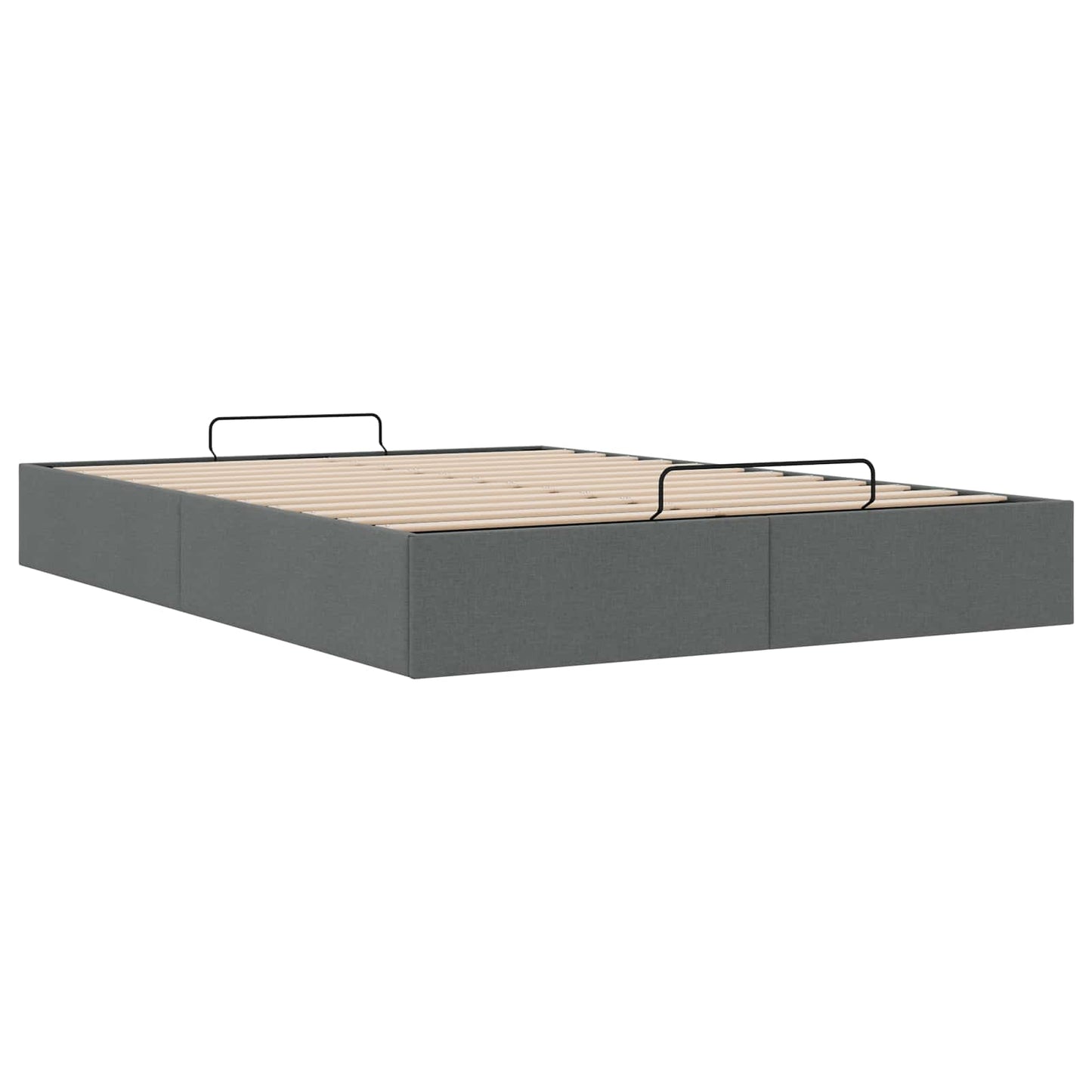 vidaXL Ottoman Bed Frame Dark Grey Queen Size Fabric