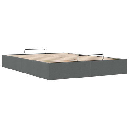 vidaXL Ottoman Bed Frame Dark Grey Queen Size Fabric