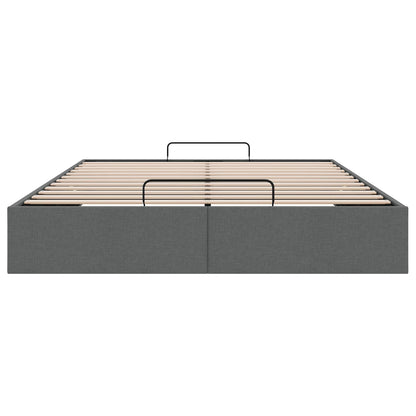 vidaXL Ottoman Bed Frame Dark Grey Queen Size Fabric