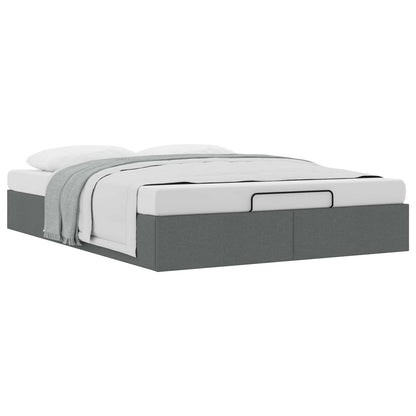 vidaXL Ottoman Bed Frame Dark Grey Queen Size Fabric