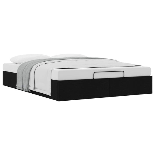 vidaXL Ottoman Bed Frame Black Queen Size Fabric
