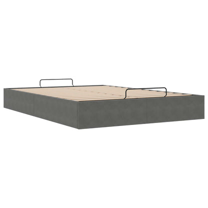 vidaXL Ottoman Bed Frame Dark Grey Full Size Velvet