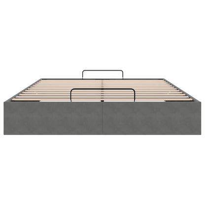 vidaXL Ottoman Bed Frame Dark Grey Full Size Velvet