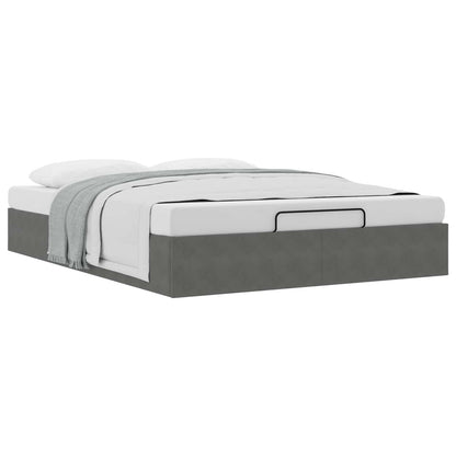 vidaXL Ottoman Bed Frame Dark Grey Full Size Velvet