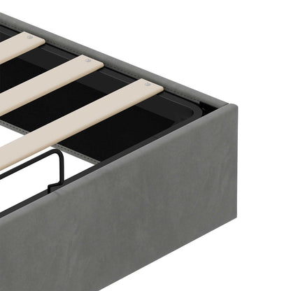 vidaXL Ottoman Bed Frame Dark Grey Queen Size Velvet
