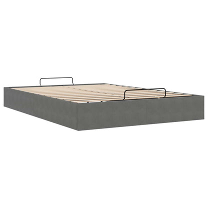 vidaXL Ottoman Bed Frame Dark Grey Queen Size Velvet