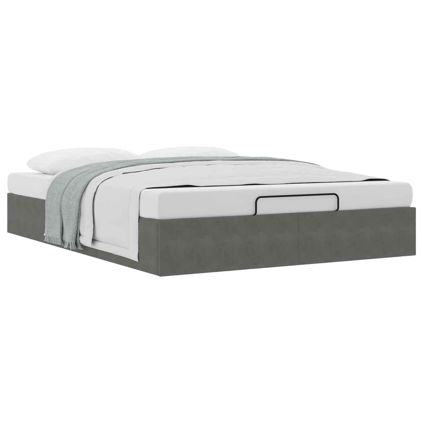 vidaXL Ottoman Bed Frame Dark Grey Queen Size Velvet