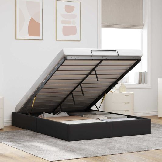 vidaXL Ottoman Bed Frame Black Queen Size Velvet