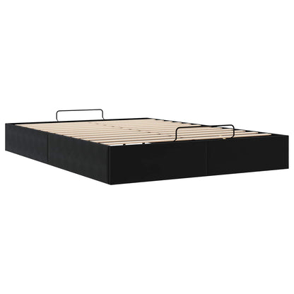 vidaXL Ottoman Bed Frame Black Queen Size Velvet