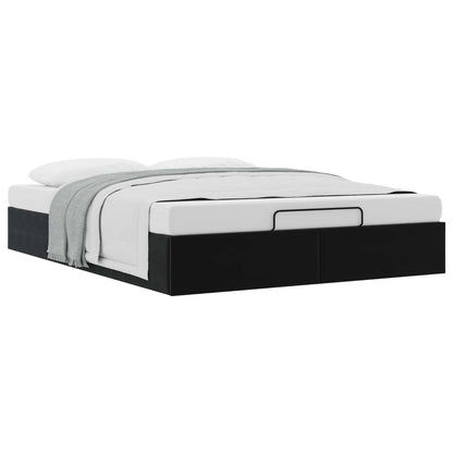 vidaXL Ottoman Bed Frame Black Queen Size Velvet
