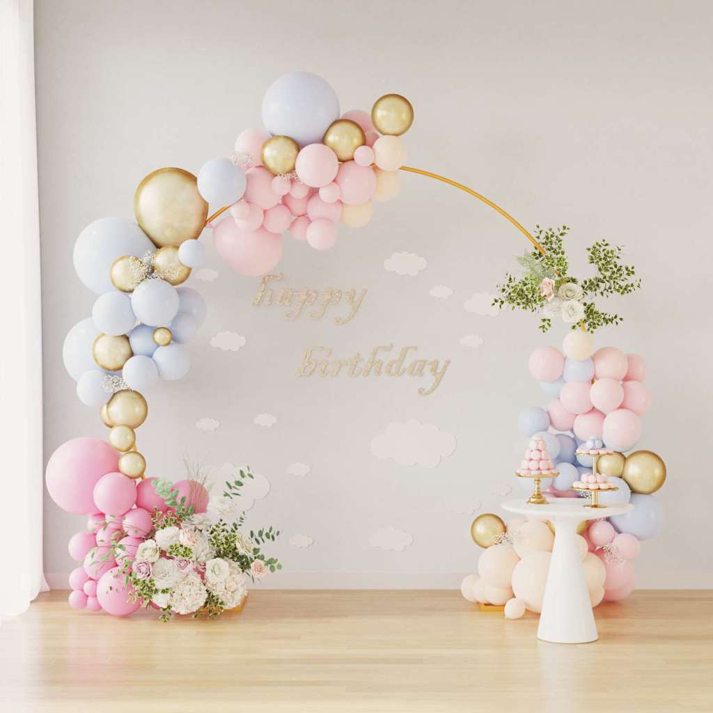 vidaXL Wedding Arch Gold 220 x 45 x 200 cm Steel