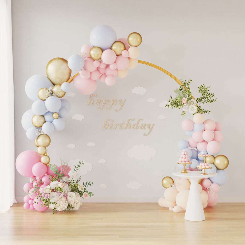 vidaXL Wedding Arch Gold 220 x 45 x 200 cm Steel