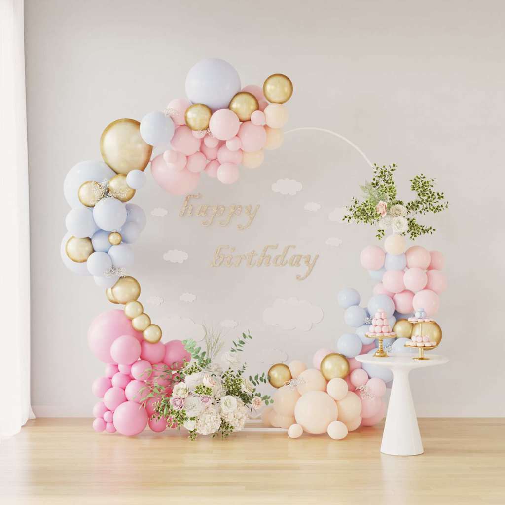 vidaXL Wedding Arch White 195 x 35 x 211 cm Steel