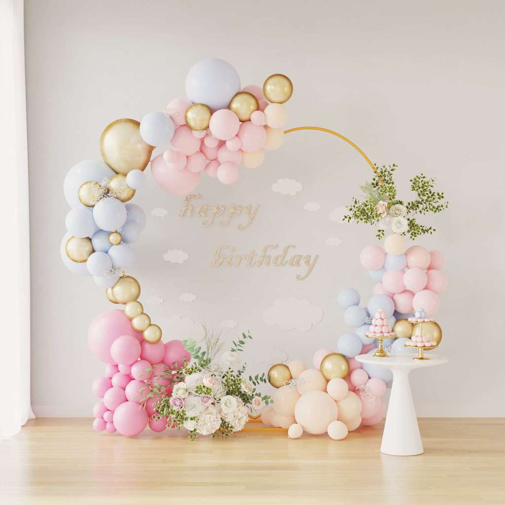 vidaXL Wedding Arch Gold 195 x 35 x 211 cm Steel