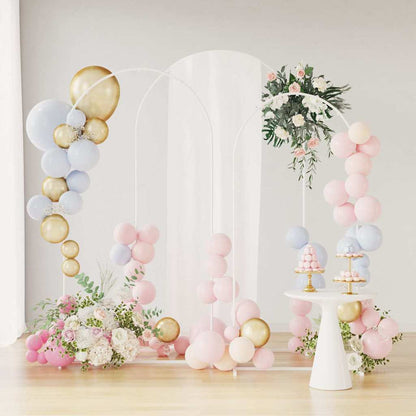 vidaXL Wedding Arch 3 pcs White Steel