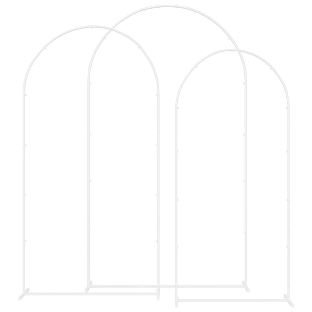 vidaXL Wedding Arch 3 pcs White Steel