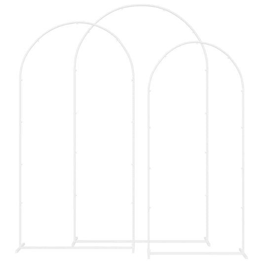 vidaXL Wedding Arch 3 pcs White Steel