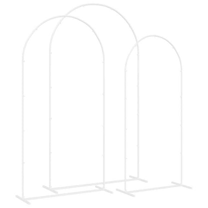 vidaXL Wedding Arch 3 pcs White Steel