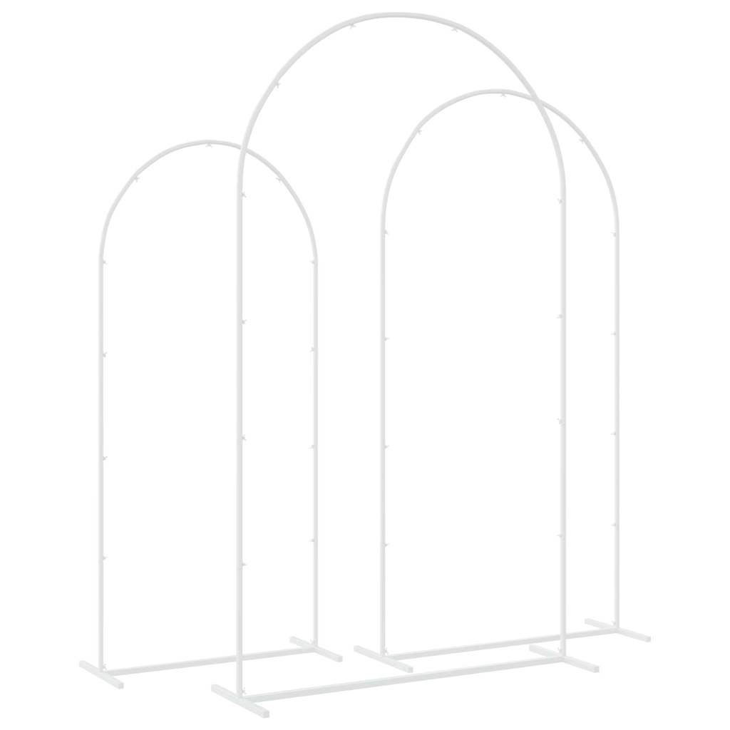 vidaXL Wedding Arch 3 pcs White Steel