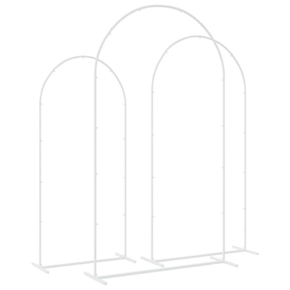 vidaXL Wedding Arch 3 pcs White Steel