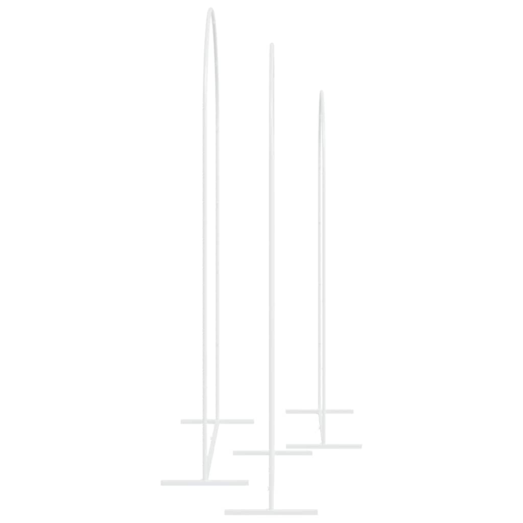 vidaXL Wedding Arch 3 pcs White Steel