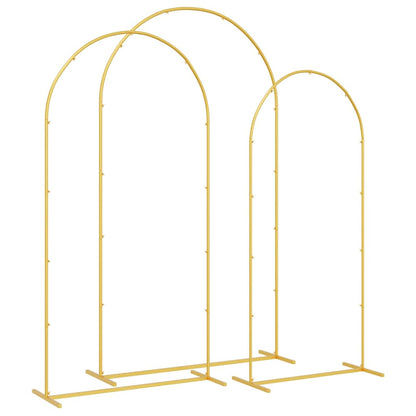 vidaXL Wedding Arch 3 pcs Gold Steel