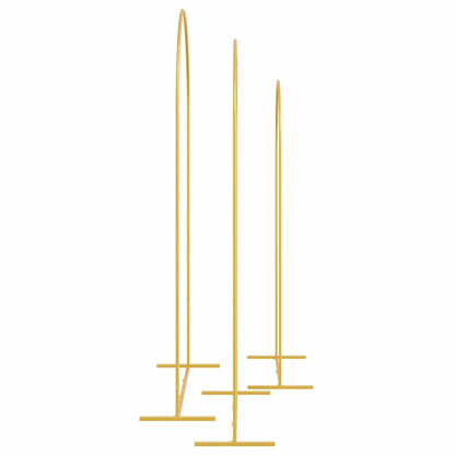vidaXL Wedding Arch 3 pcs Gold Steel