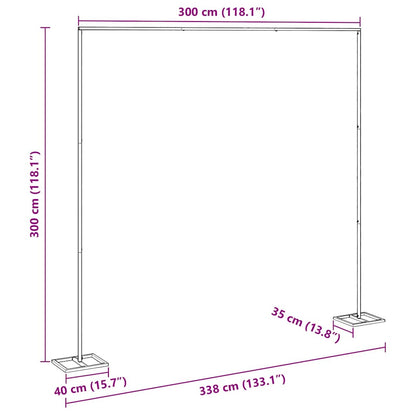 vidaXL Wedding Arch Gold 338 x 35 x 300 cm Steel