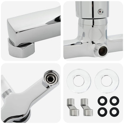 vidaXL Shower Mixer Tap Chrome G 1 / 2 inches Brass